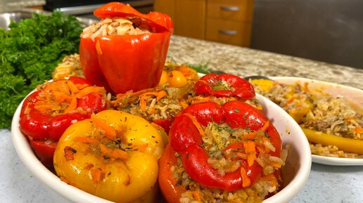 Фаршированные перцы мясом и рисом в кастрюле - Пошаговый рецепт с фото. Вторые блюда. Блюда из мяса