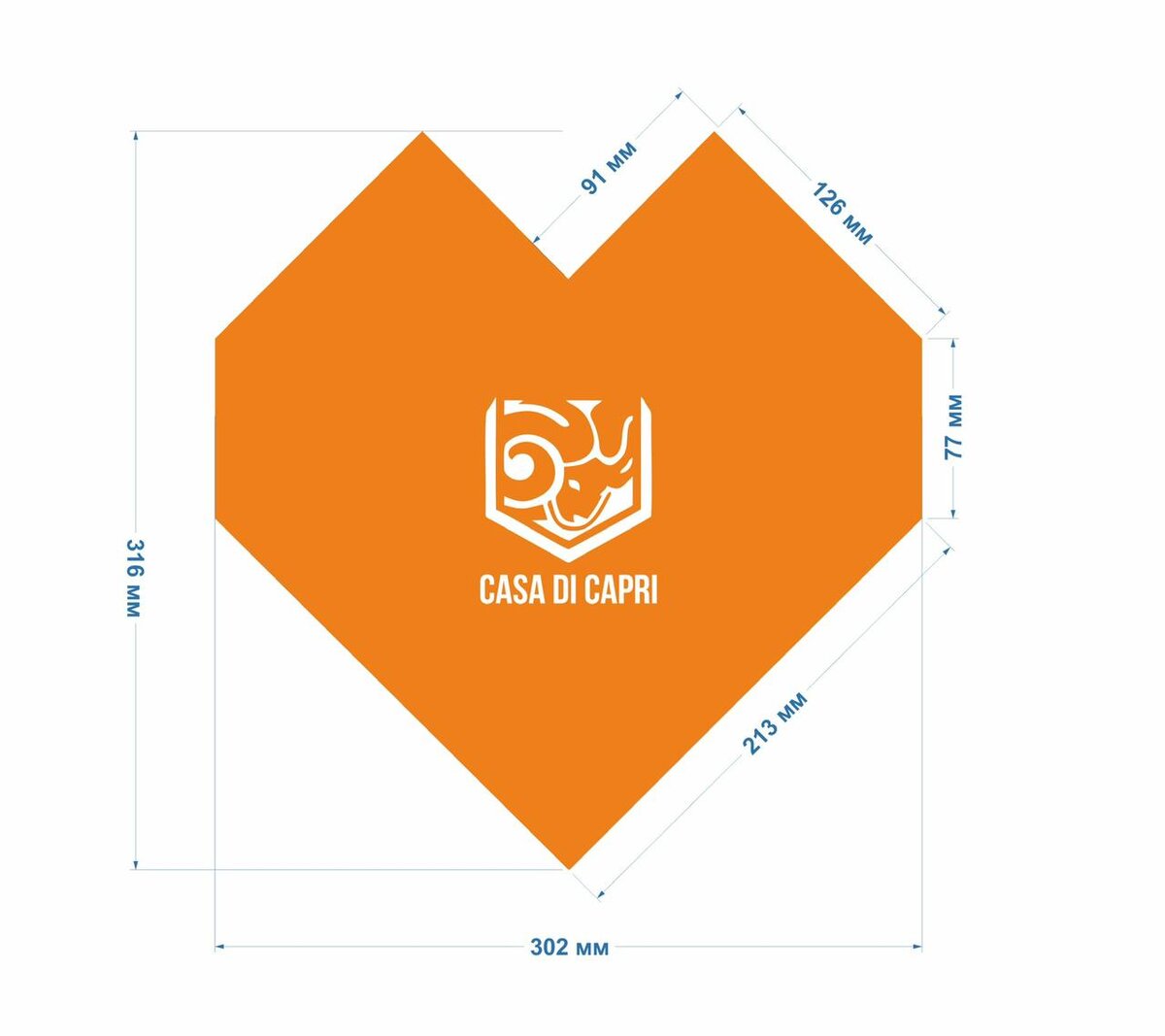 Шаблон деревянного подноса "Сердечко"