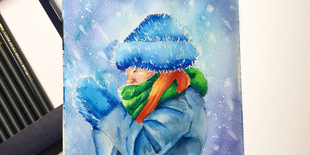 Как нарисовать воздушный снег