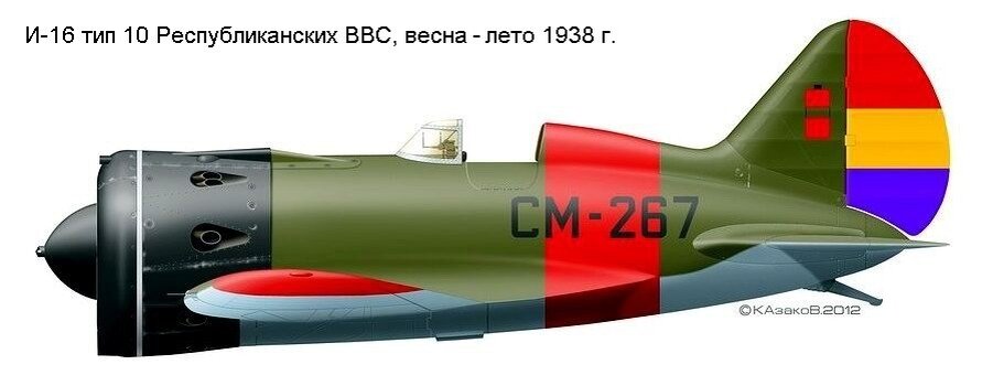 Истребитель И-16. На таком самолете воевал в Испании Владимир Бобров.