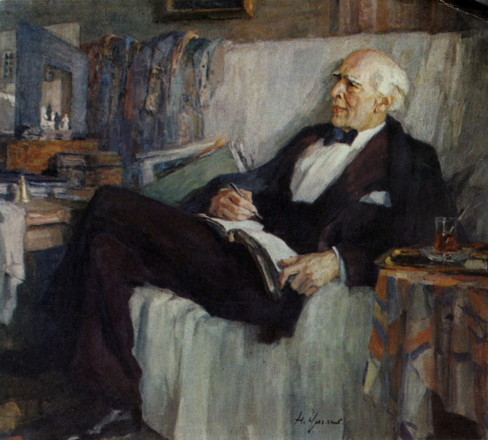 Н.П. Ульянов. Константин Сергеевич Станиславский за работой. 1947 г. Холст, масло. 142х161 см. Государственная Третьяковская галерея, Москва