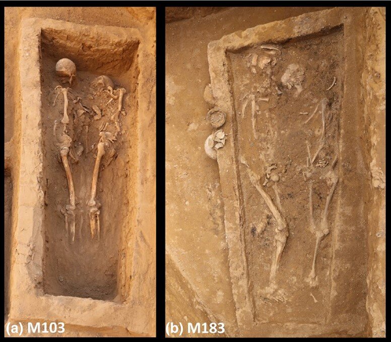 Два погребения с парами скелетов, обращенными друг к другу / Zhang et al., 2021