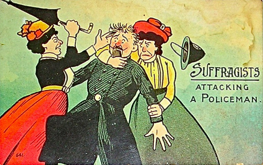 Открытки феминизм. Суфражистки 1857. Карикатура на женщин суфражисток. Карикатуры на феминисток 20 века. Открытки суфражисток.