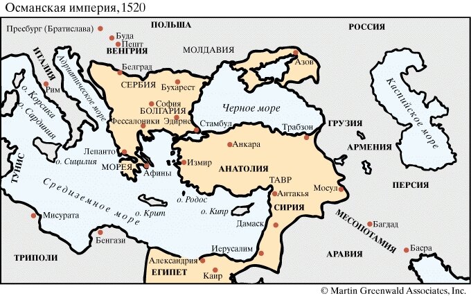 Карта турции 16 века на русском