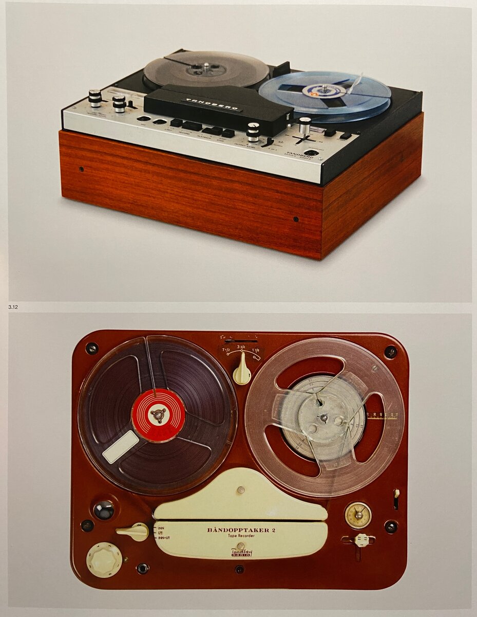 Магнитофоны Tandberg 6000X, 1969 г. (вверху),  Model 2, 1954 г. (внизу)