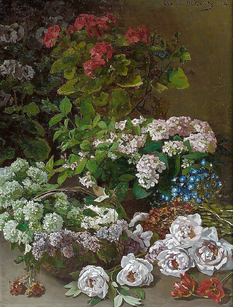 Клод Моне, «Весенние цветы», 1864, холст, масло, 116,5 × 91 см, художественный музей Кливленда