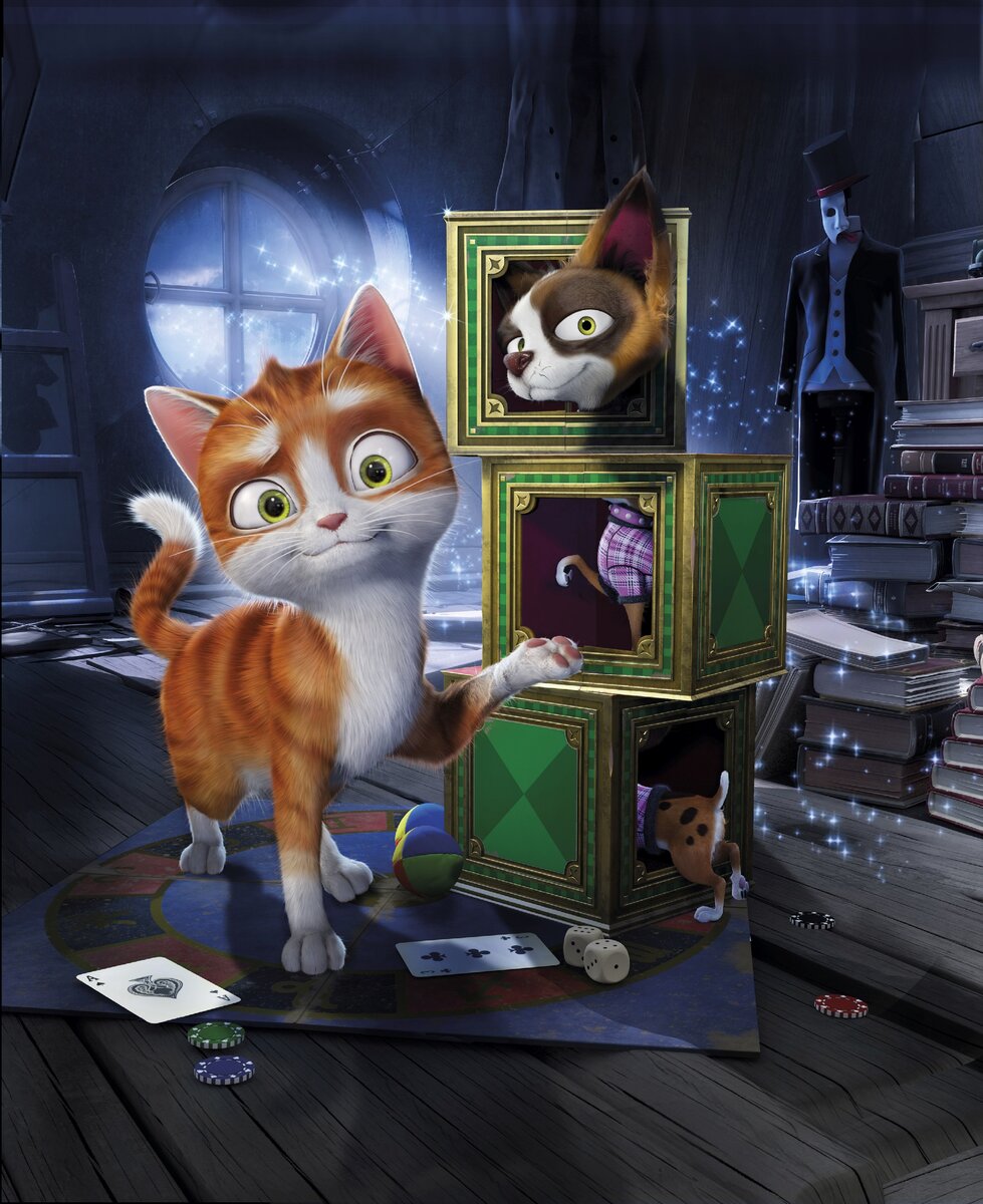 Любопытный рыжий кот попадает в дом старого фокусника и узнает секрет его трюков. 