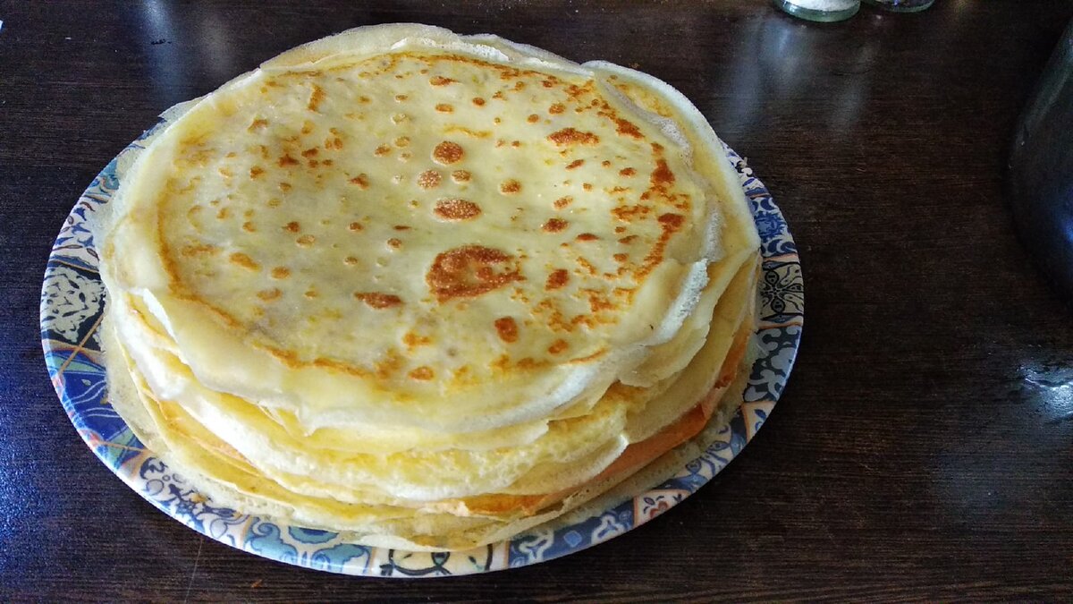 рецепт блины на воде