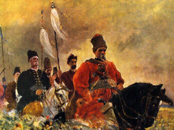 Источник: Тарас Бульба во главе войска. Иллюстрации М. Дерегуса (найдено по запросу в Google-картинках)