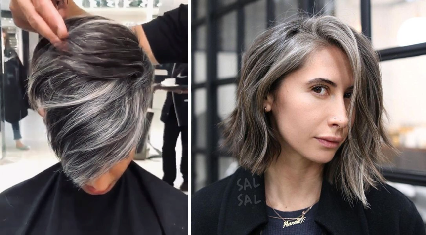 Примеры зонального мелирования. Чтобы ваша естественная седина отрастала и не сильно отличалась от того цвета, в котором сейчас находятся ваши волосы,