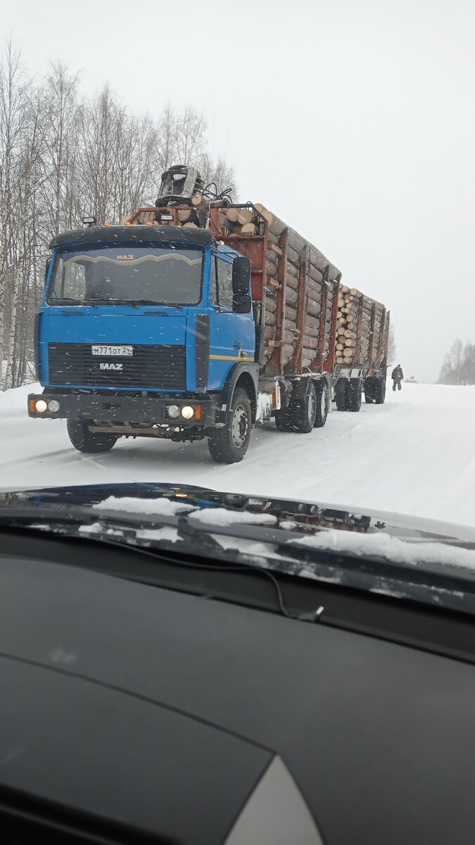 Поонежье. Тягачи с лесом