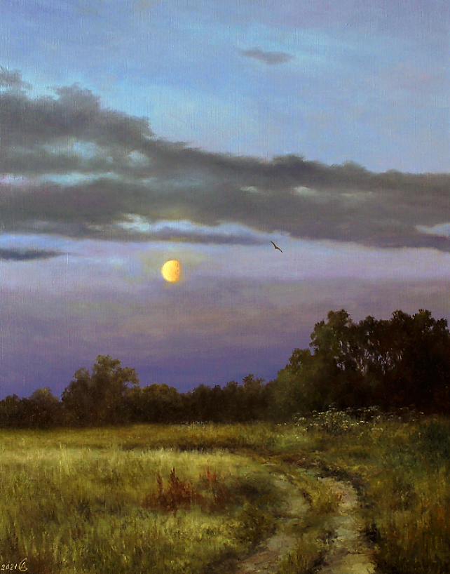 «Лунные сумерки», 2021, холст, масло