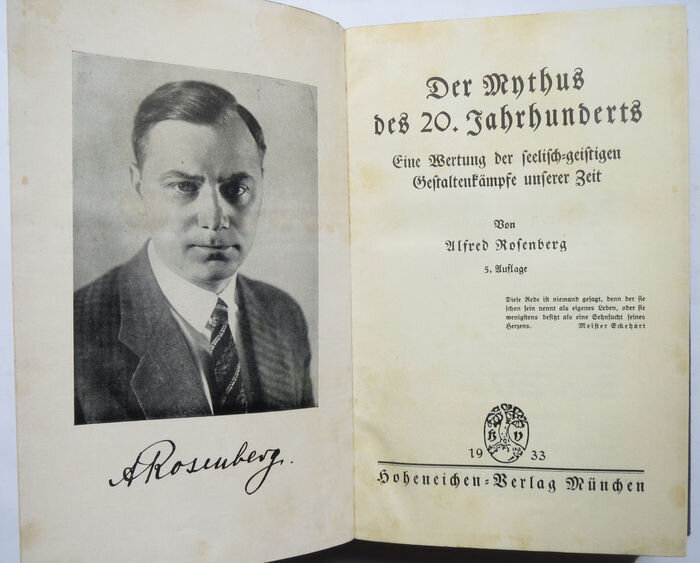 Титульный лист книги Альфреда Розенберга "Миф XX века".