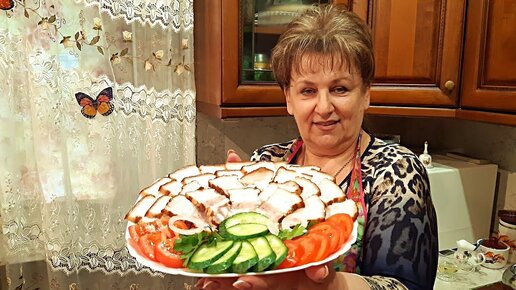 грудинка в луковой шелухе на кухне у любани