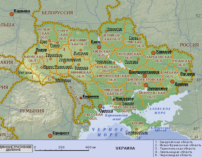 Карта северо востока украины