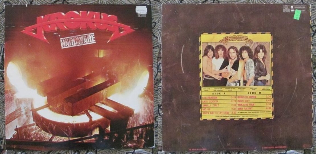 Krokus «Hardware», 1981 г., конверт с передней и задней сторон