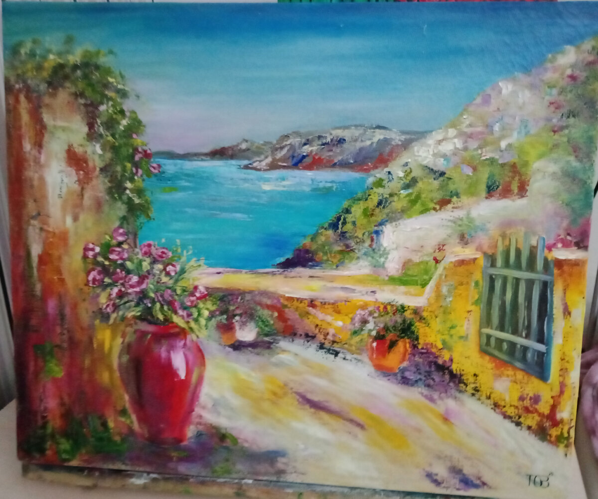 Эту картину нарисовала 2 года назад, в моих глазах она была незаконченная, но художник может остановится на любом этапе. Так и оставила ее. И только через два года снова вернулась к ее написанию. Вечером несколько часов дорисовывала и мне все не нравилось, под конец вообще захотелось ее закрасить и поверх нарисовать что-то другое🥴👈