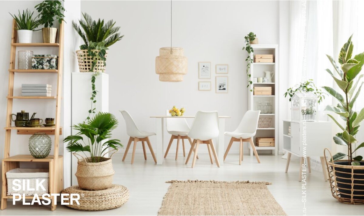 В интерьере жидкие обои SILK PLASTER Optima 051