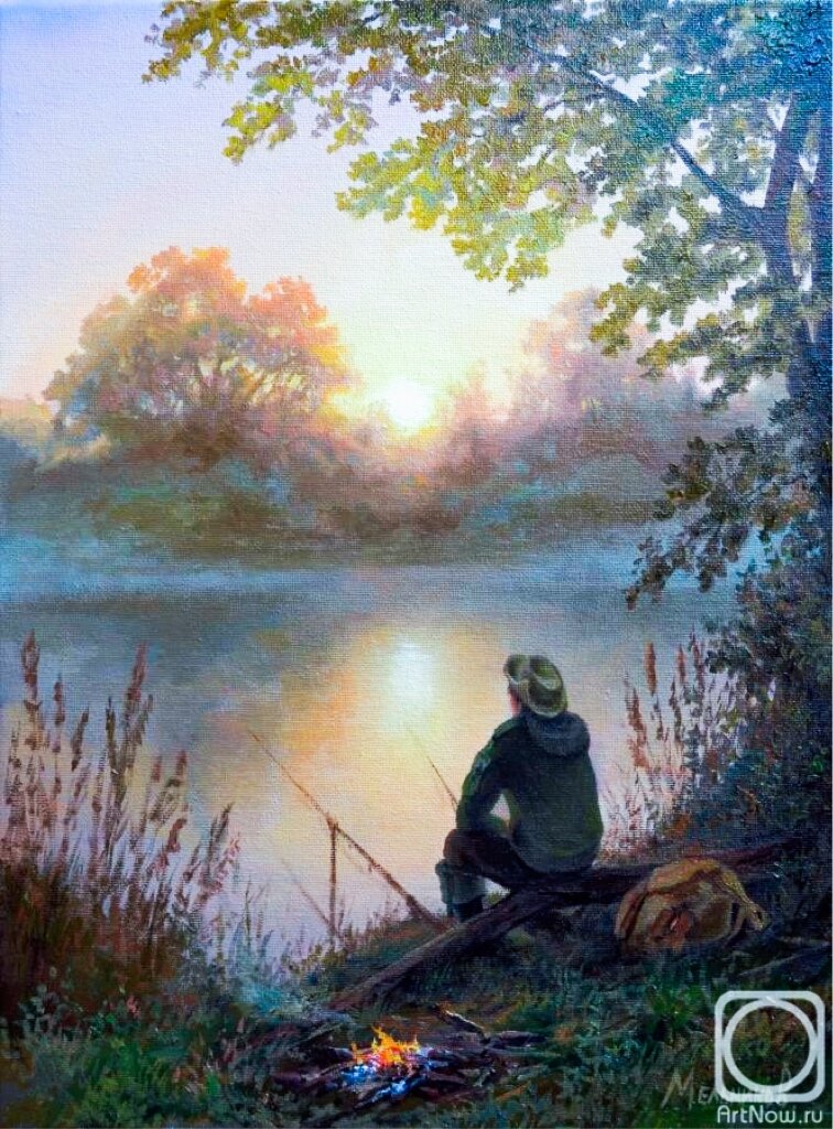 Рыболов, картина из интернета