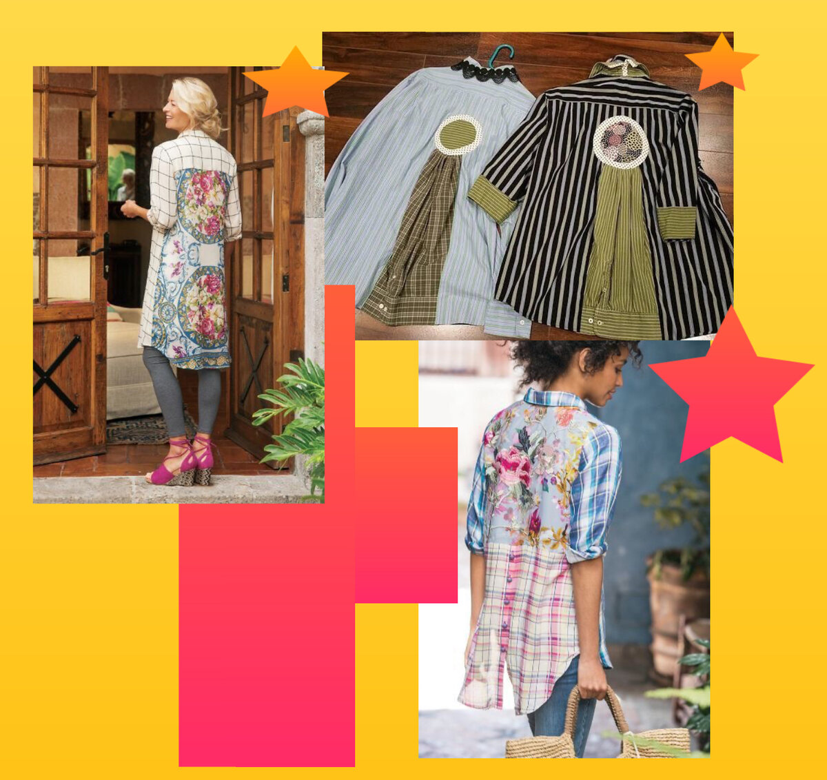 фотоколлаж автора-примеры переделки старых рубашек