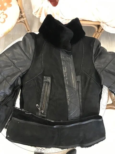 Расширение куртки из меха и кожи. Ателье Ирины Берзиной.