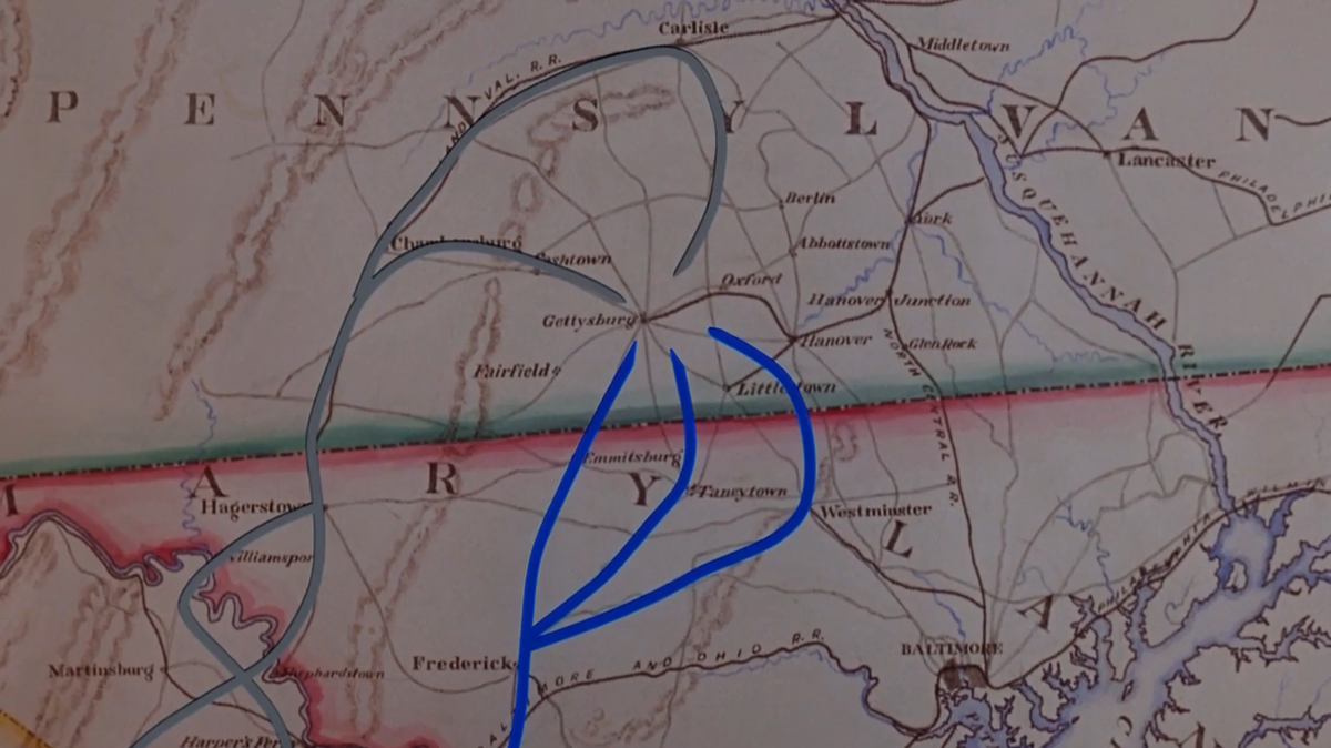 Карта места событий 1863 г.
