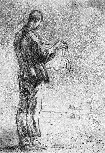 Юло СООСТЕР Заключенный, сушащий на ветру платок. 1955