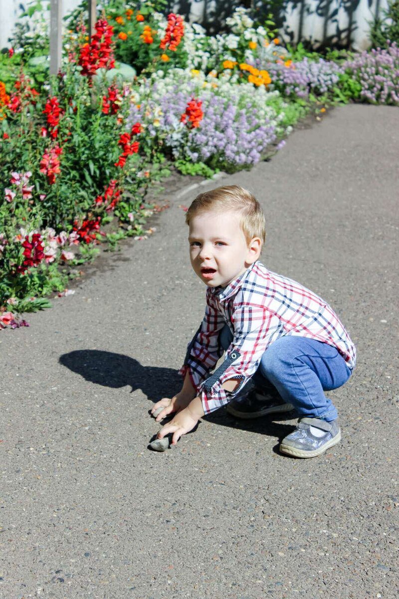 Вот такая Детская площадка, утопающая в цветах.