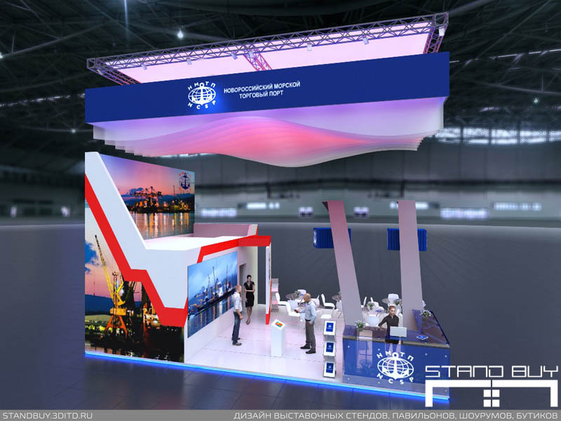 Проект выставочного стенда Новороссийского морского торгового порта. Архитектор - Павел Сапов.