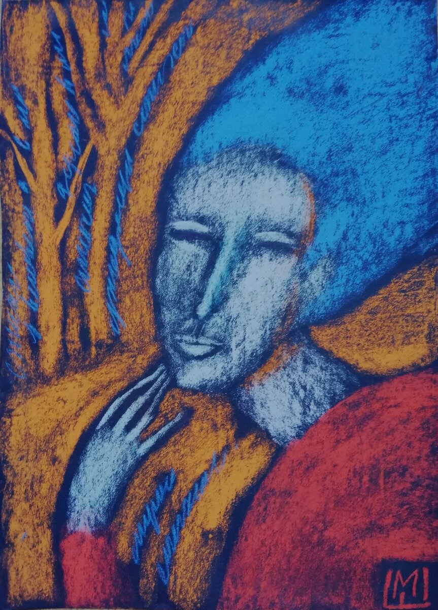 Стихи, запутавшиеся в деревьях. Пастель, бумага. В продаже. 