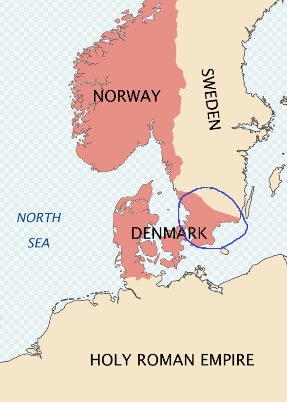 Карта дании и швеции