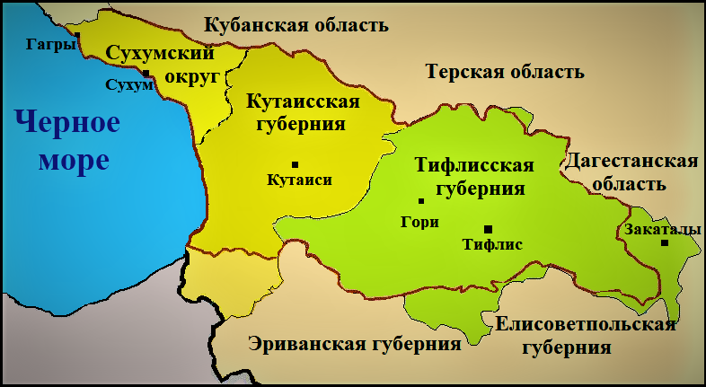 Грузия море карта