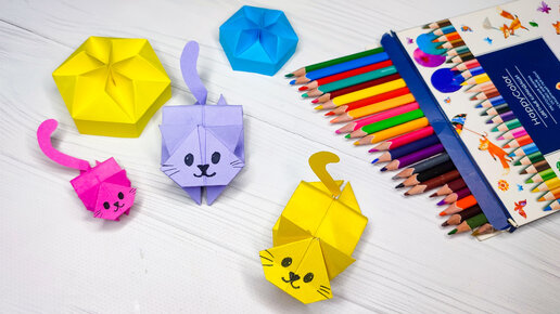 Оригами Прыгающий Котик из бумаги | Origami Jumping Paper Cat — Video