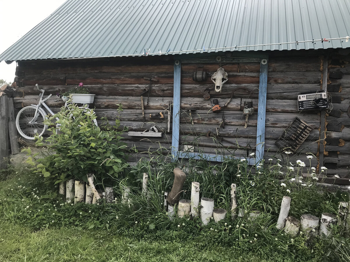 В нескольких местах висит череп медведя