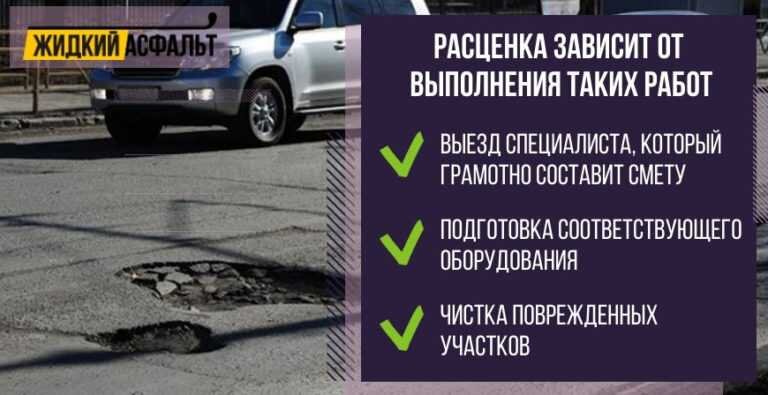 Расценки на ремонт асфальта