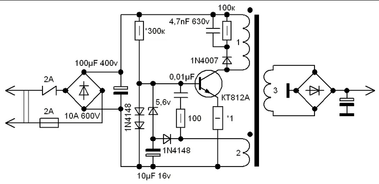 Простой мощный импульсный блок питания для питания радио электро-аппаратуры
