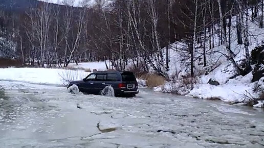 Так Лексус никто не эксплуатирует! Lexus LX 470 прорубается через лёд! Off-Road (Land Cruiser 100, Pajero 2, Нива, Escudo)