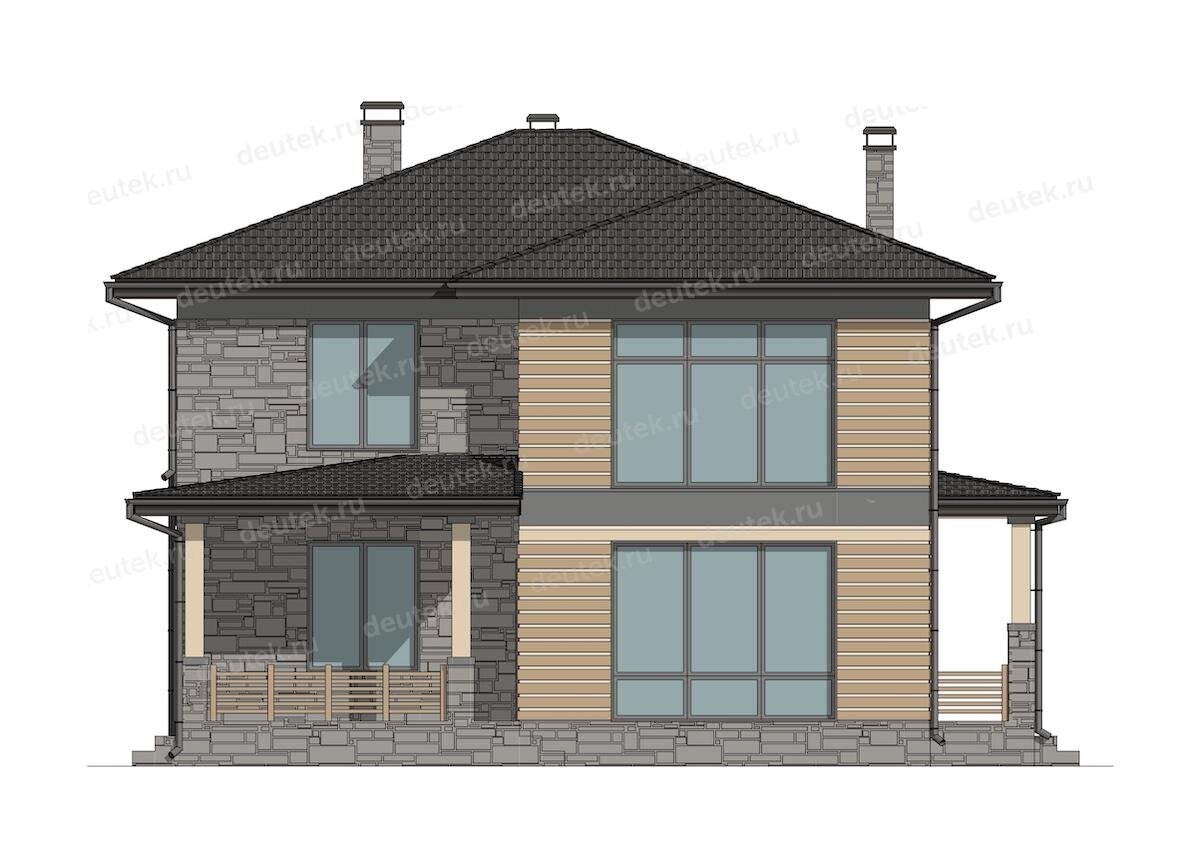 Проект двухэтажного дома 152 м2 со вторым светом, кабинетом, крыльцом и  террасой | DEUTEK - проектирование домов | Дзен