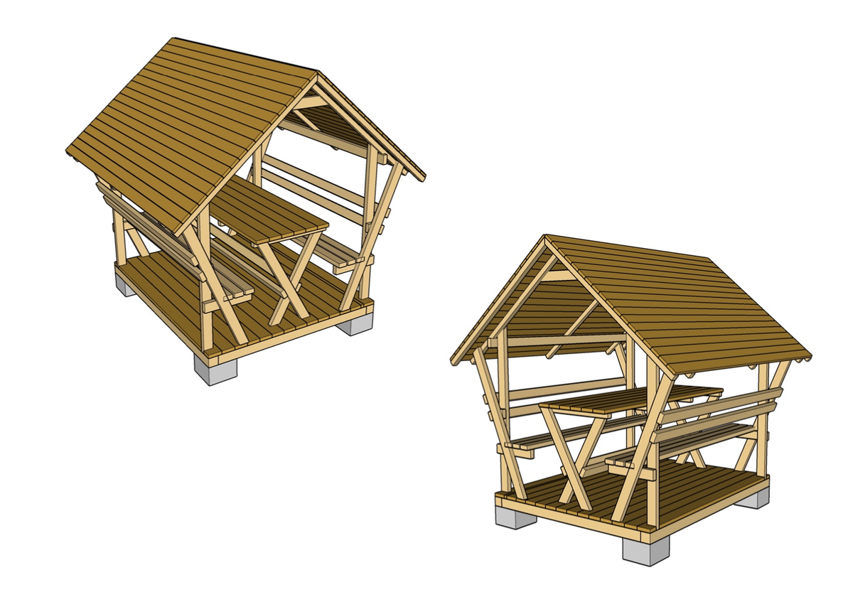 Простая беседка своими руками: фото, видео, чертежи с размерами