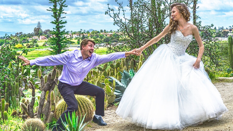 Счастливые молодожены