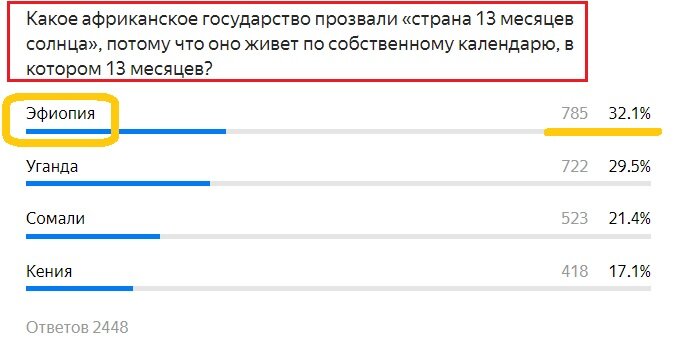 Вопрос с прошлого теста. Правильный ответ- Эфиопия