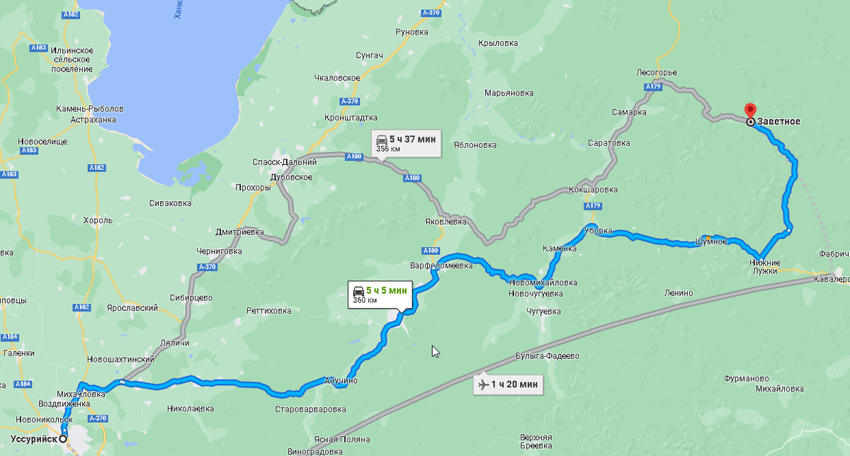 Выбранный нами маршрут - по факту  потратили 8,5ч в пути.