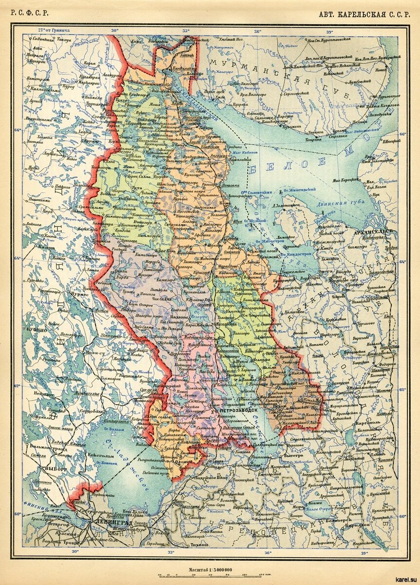 Карта карелии 1939 год