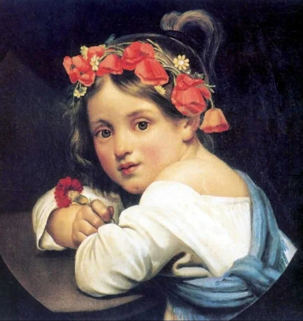 Кипренский О.А. "Девочка в маковом венке" 1819г. Источник' Яндекс картинки