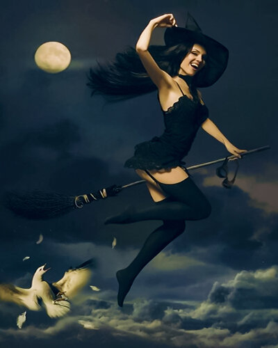 Ведьма на метле Источник: Яндекс картинки