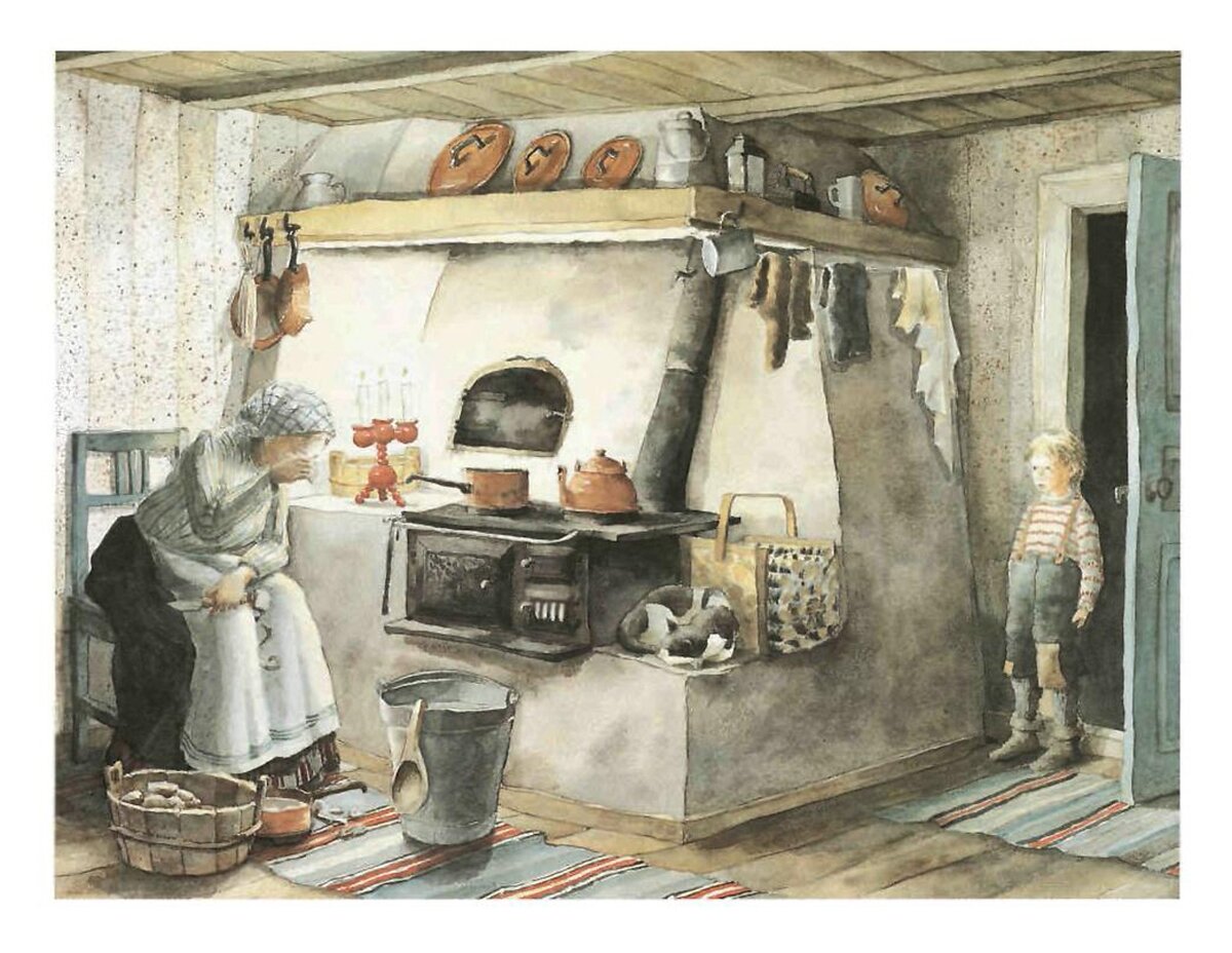 Мама Юхана оплакивает корову Еву (источник фото: https://www.labirint.ru/screenshot/goods/595893/11/)