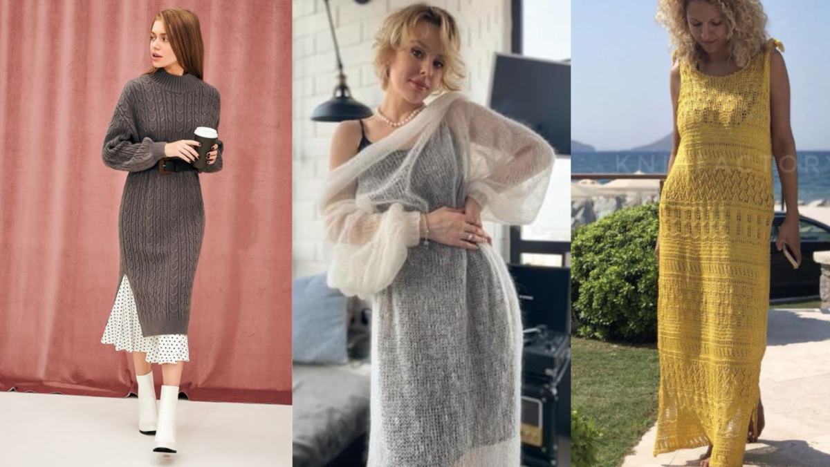 Вязание платья спицами для женщин: схемы с описанием модных и эксклюзивных моделей