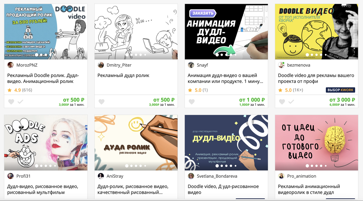 на фрилансе много предложений сделать вам дудл ролик