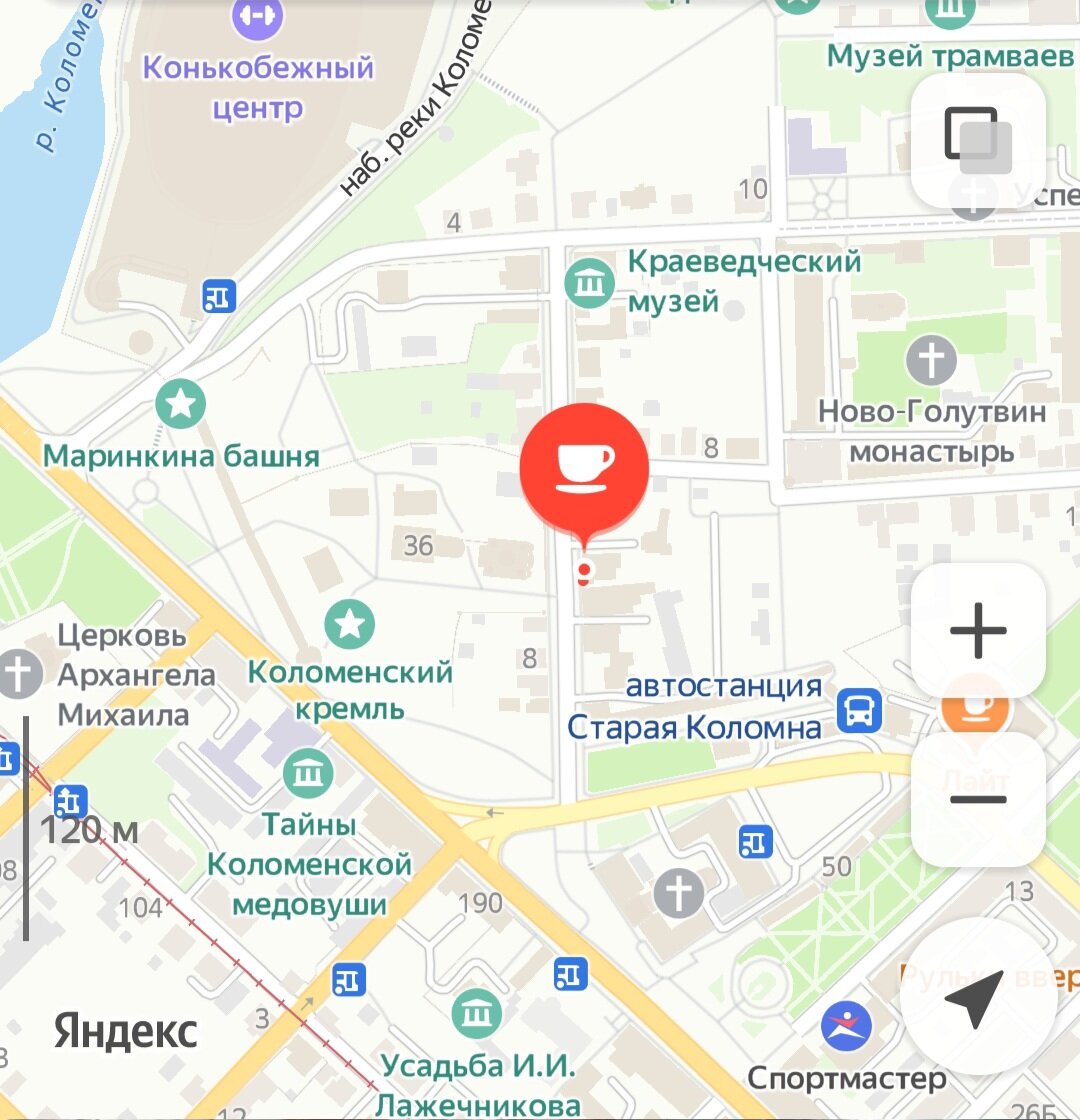 Адрес кафе "Намёки" на Яндекс. Карты