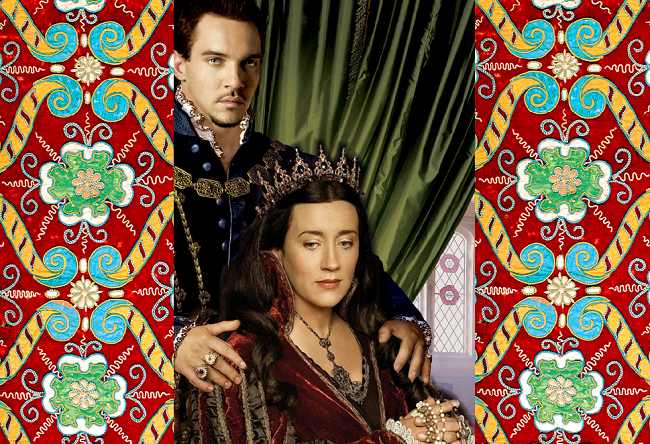 Кадр из сериала "Тюдоры". Король Генрих – Джонатан Риз Майерс, королева Екатерина – Мария Дойл Кеннеди.